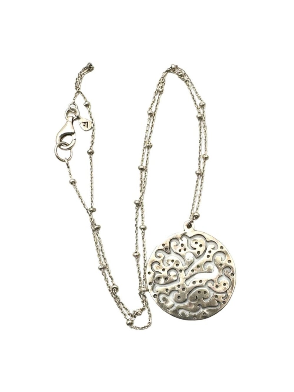 SILPADA Womens Necklace Sterling SIlver Filigree Circle Pendant N2328